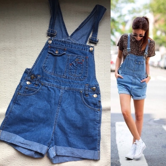 90s overalls shorts